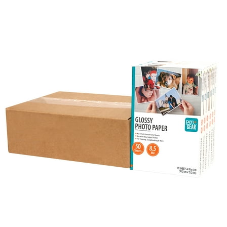 Pen+Gear White Glossy Inkjet Photo Paper, 4" x 6", 8.5 Mil, 300 Sheets Total (50 Per Pack), New