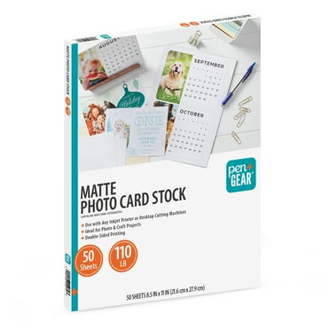 Pen+Gear White Matte Photo Card Stock, 8.5" x 11", 110 lb, 50 Sheets