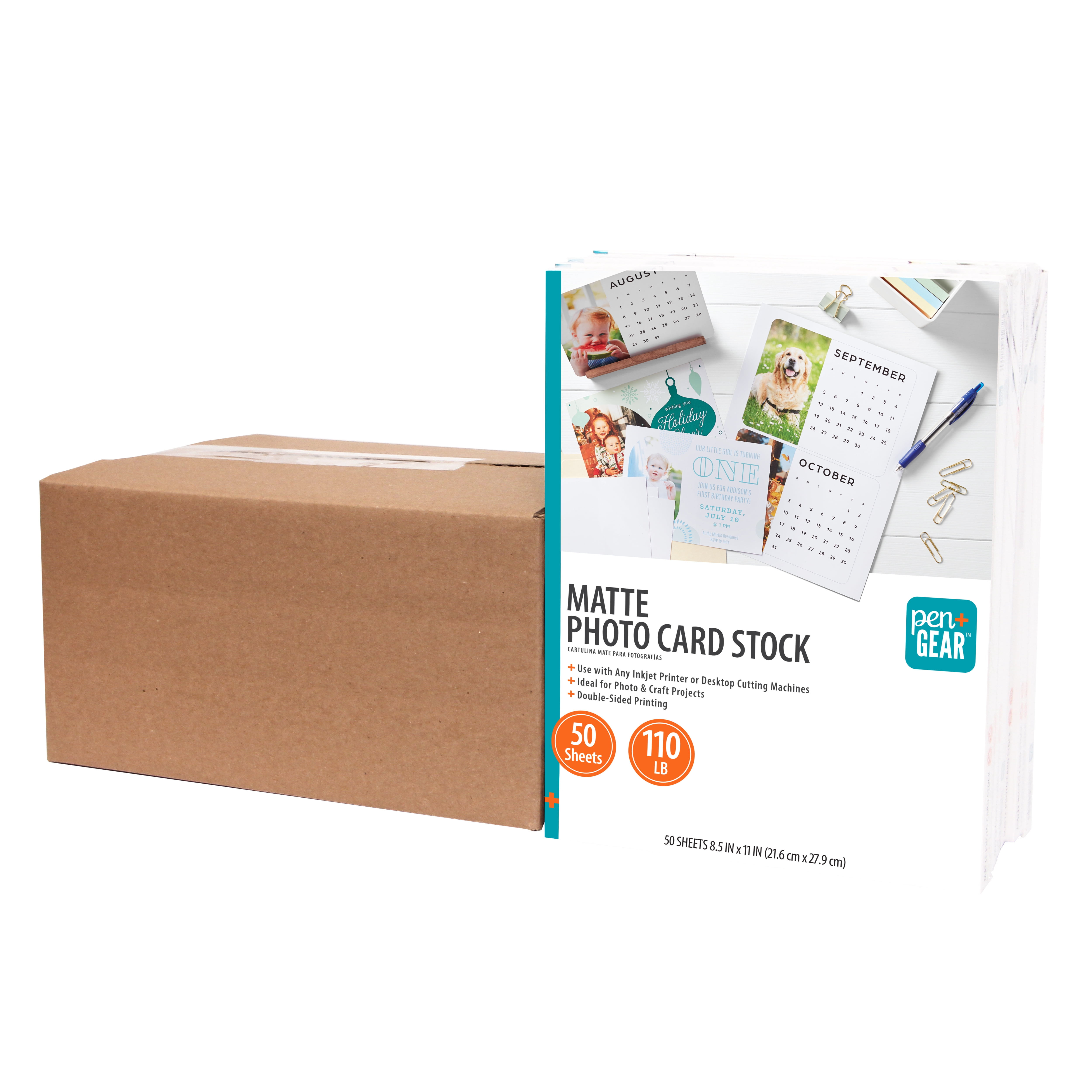 Pen+Gear White Matte Photo Cardstock, 8.5 in x 11 in, 110 lb, 400 Sheets
