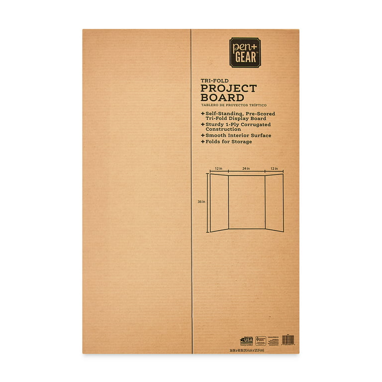  BAZIC Trifold Presentation Board 36 X 48 White, Tri-Fold  Corrugated Poster Boards, Cardboard for Display Boards Science Fair Art  Project, 2-Pack : Everything Else