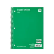 Pen + Gear Wide Ruled 1-Subject Notebook, 10.5” x 8”, Green, 70 Pages