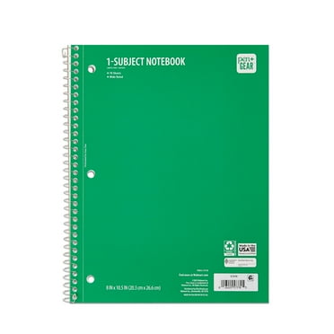 Pen + Gear Wide Ruled 1-Subject Notebook, 10.5” x 8”, Green, 70 Pages