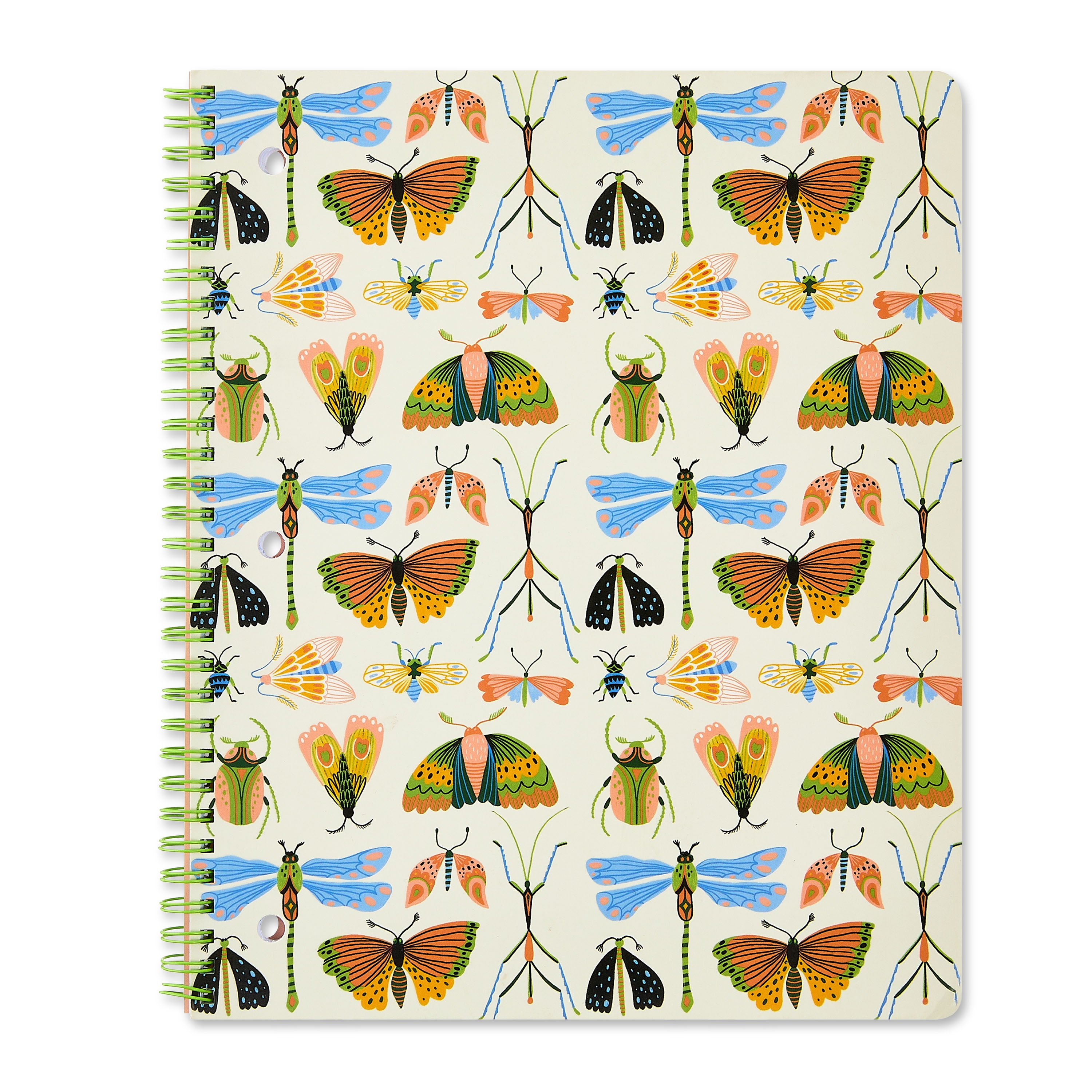 Pen+Gear Wide Ruled 1 Subject Notebook, 8.5" x 10.5", Multicolor Insects, 80 Pages