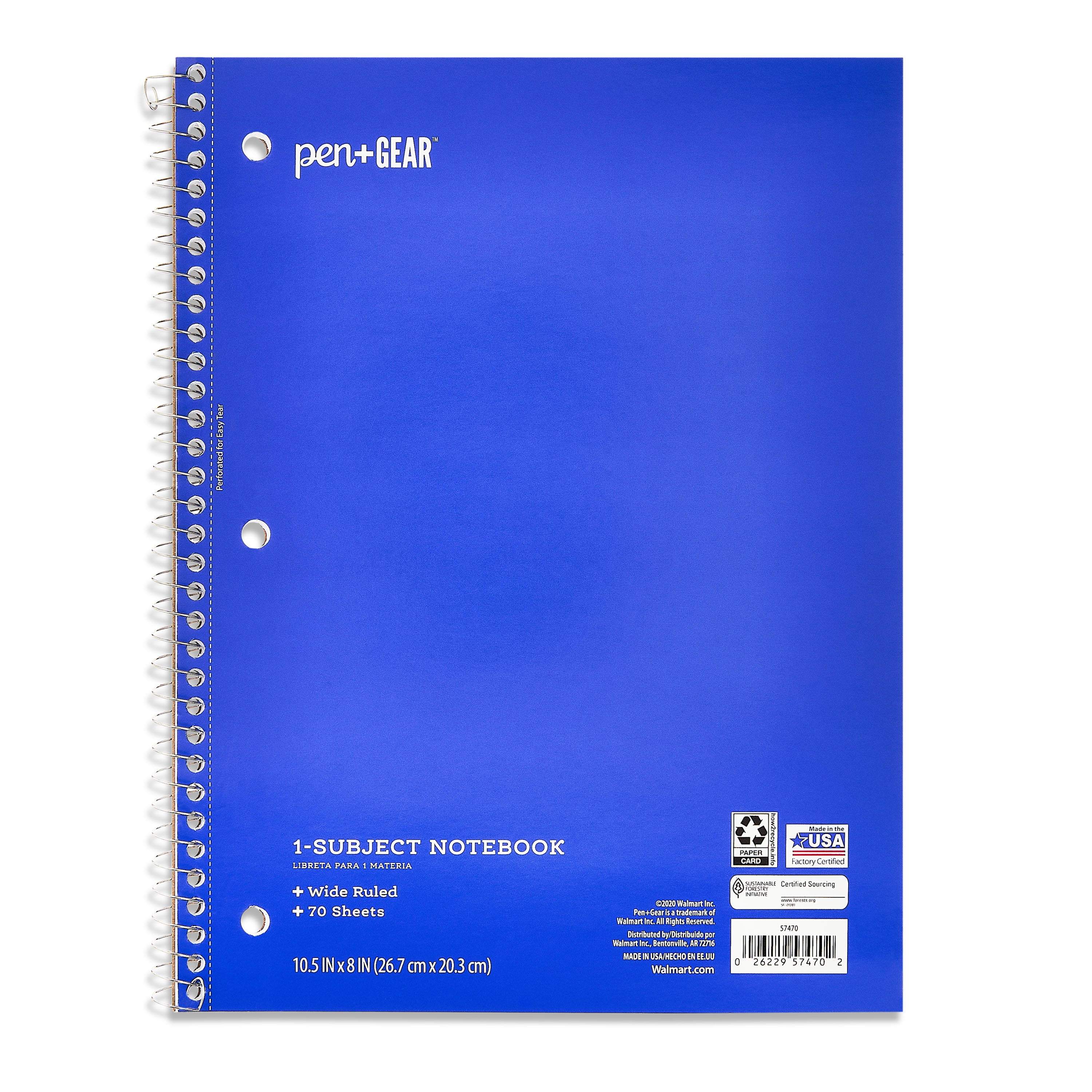 Pen Gear Wide Ruled 1 Subject Notebook 8 X 10 5 Blue 70 Sheets pen-gear-wide-ruled-1-subject-notebook-8-x-10-5-blue-70-sheets