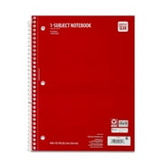 Pen+Gear Wide Ruled 1-Subject Notebook, 8" x 10.5", Red, 70 Sheets