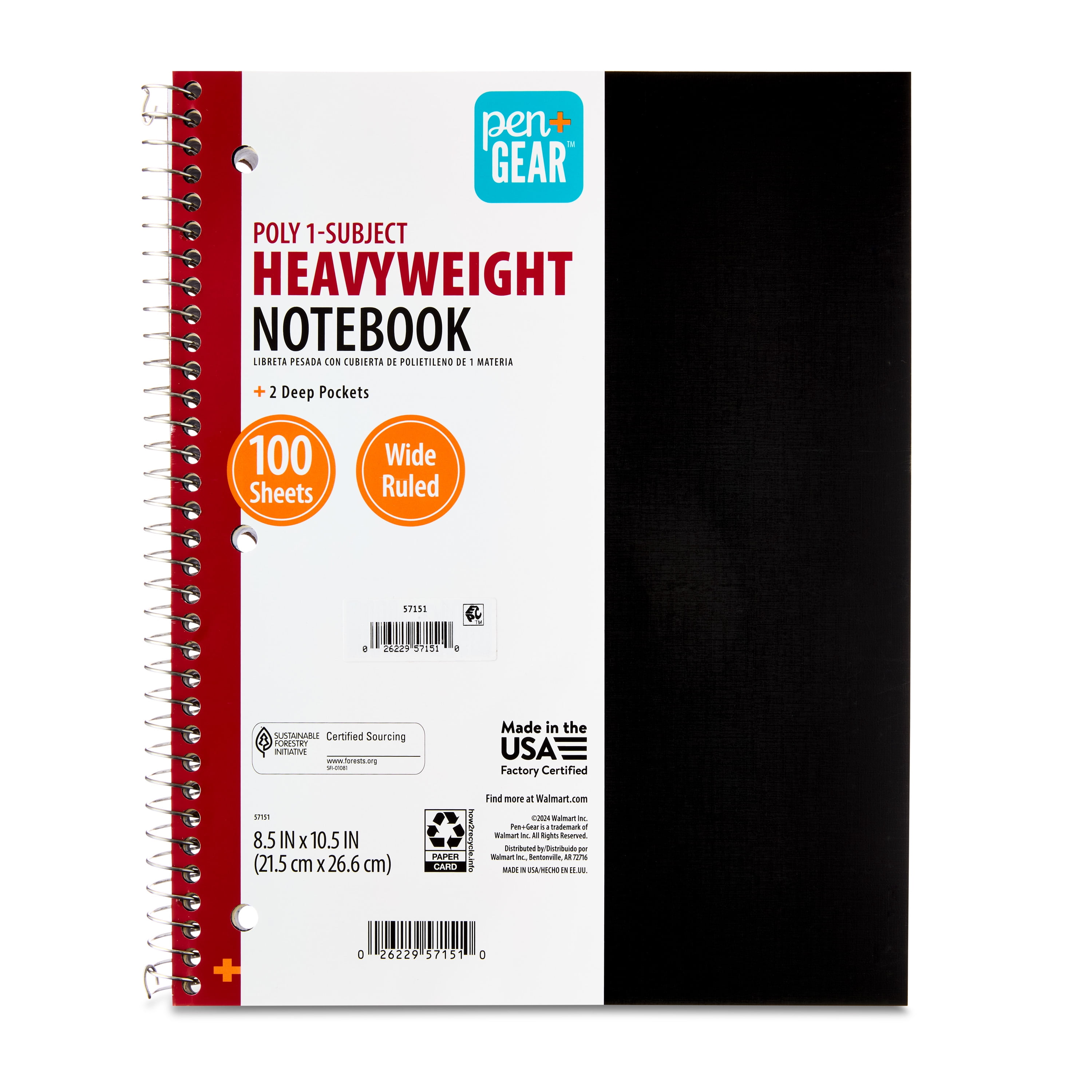 Five Star Single Spiral School Notebook, 1 Subject, Wide Five Star Single Spiral School Notebook, 1 Subject, Wide