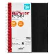 Pen+Gear Wide Ruled 3-Subject Poly Notebook, Black, 8.5" x 10.5", 120 Sheets