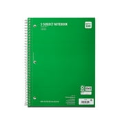 Pen + Gear Wide Ruled 3-Subject Spiral Notebook, Green, 10.5 x 8, 120 Pages