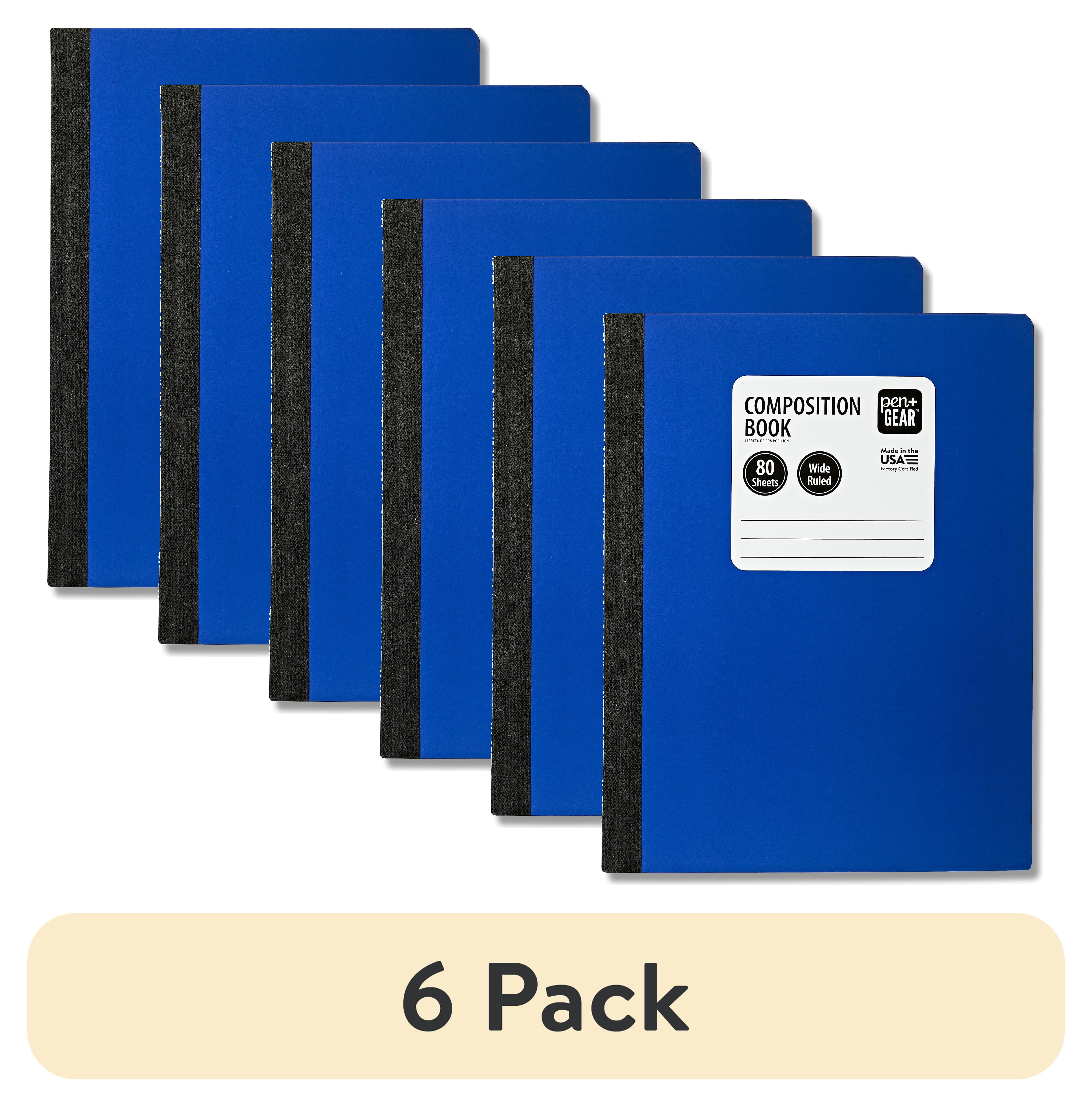 (6 pack) Pen+Gear Wide Ruled Composition Notebooks, 7.5