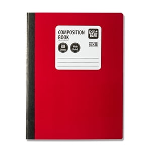Cuadernos de composición Pen+Gear de rayas anchas, 9.75 x 7.5 pulgadas, rojo, 80 hojas