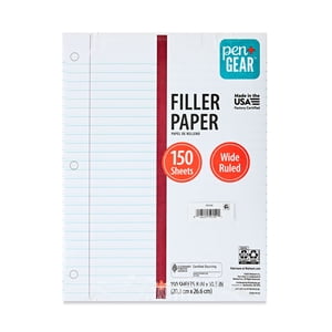 Papel para rellenar Pen+Gear de rayas anchas, 150 hojas, 10.5" x 8"