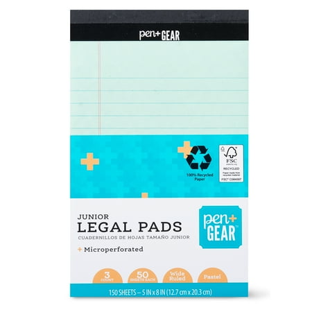 Pg 3pk Pastel 5x8 Legal Pads
