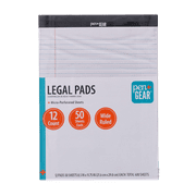 Pen + Gear Wide Ruled Legal Pads, 8.5"x11", White, 50 Sheets, 12 Pack