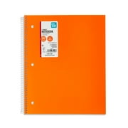 Pen + Gear Wide Ruled Poly 1-Subject Notebook with Inside Pockets, 9" x 11", Orange, 100 Heavyweight Sheets