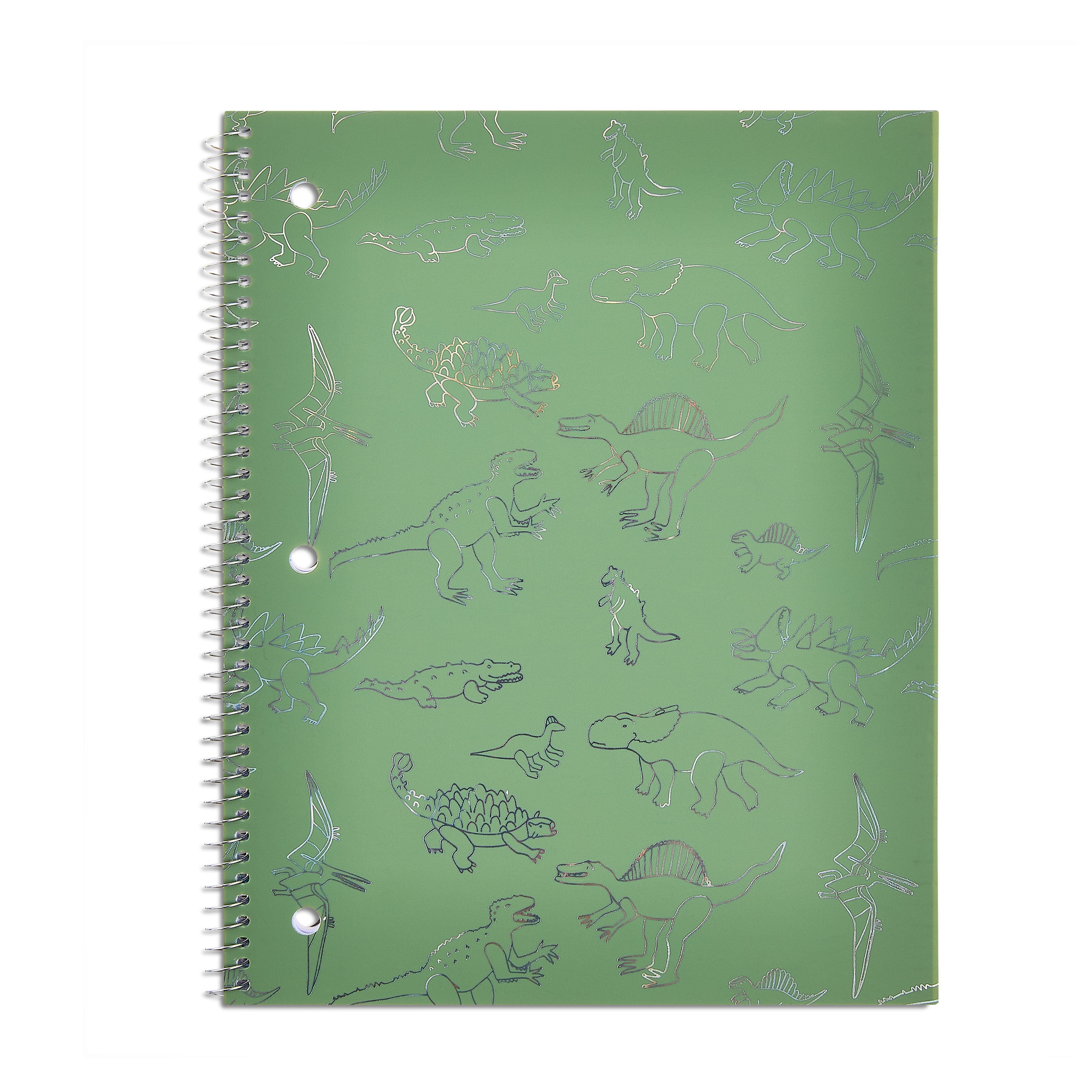 Pen + Gear Wide Ruled Poly Notebook, 8" x 10.5", Green Dinosaurs, 80 Sheets
