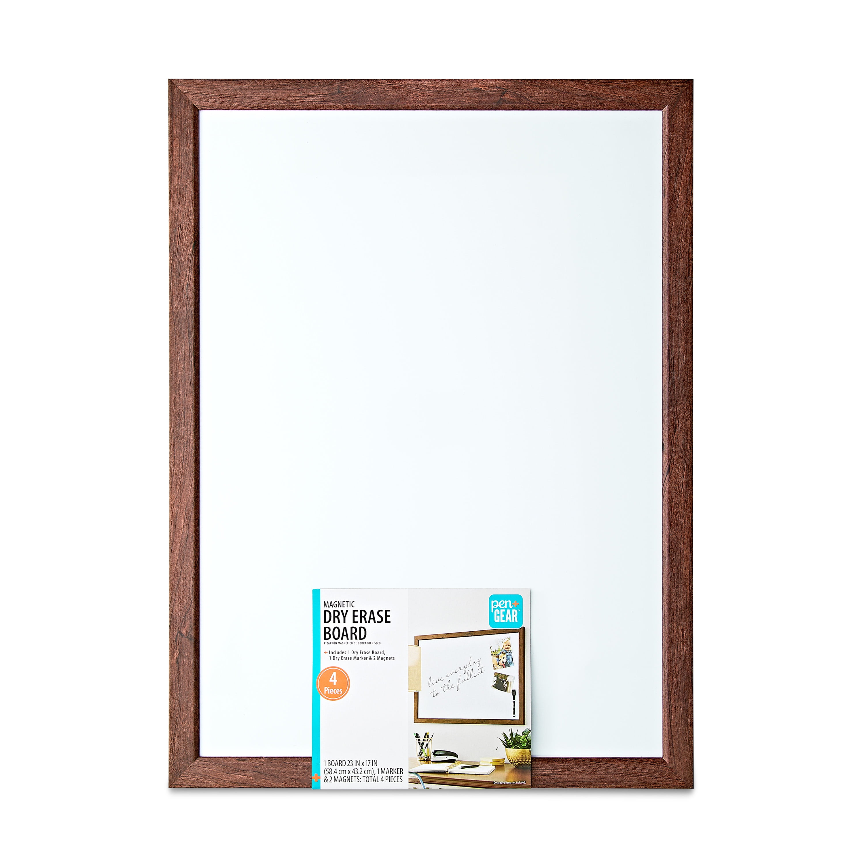 Pen+Gear Wood Magnetic Dry Erase Whiteboard, 17" x 23"