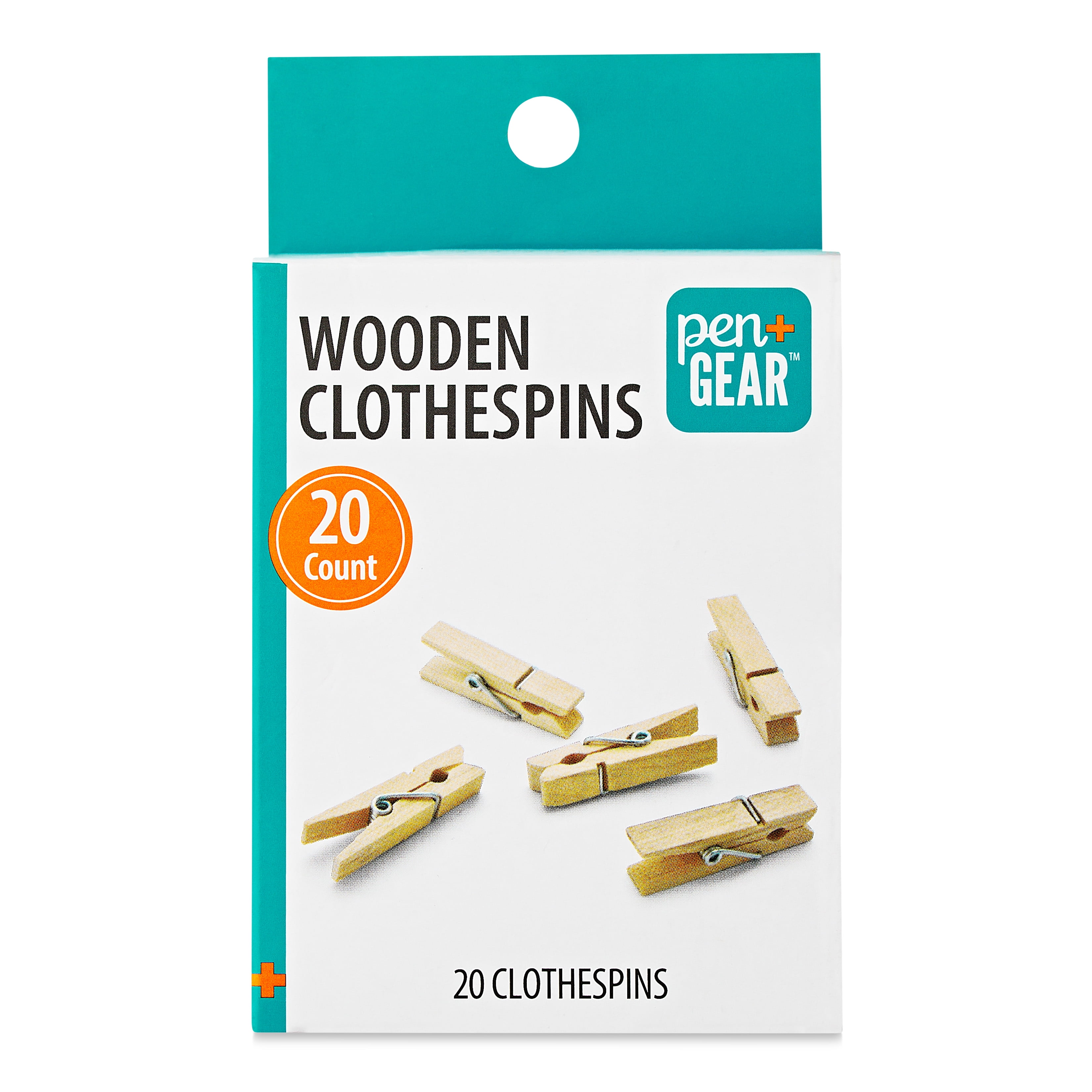 Pen + Gear Small Wooden Clothespins, 20 Count