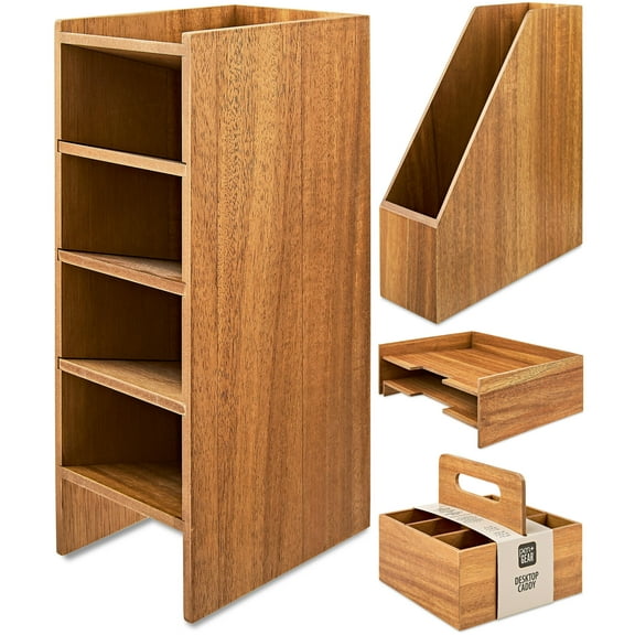 Pen + Gear Wooden Desk Organization Set
