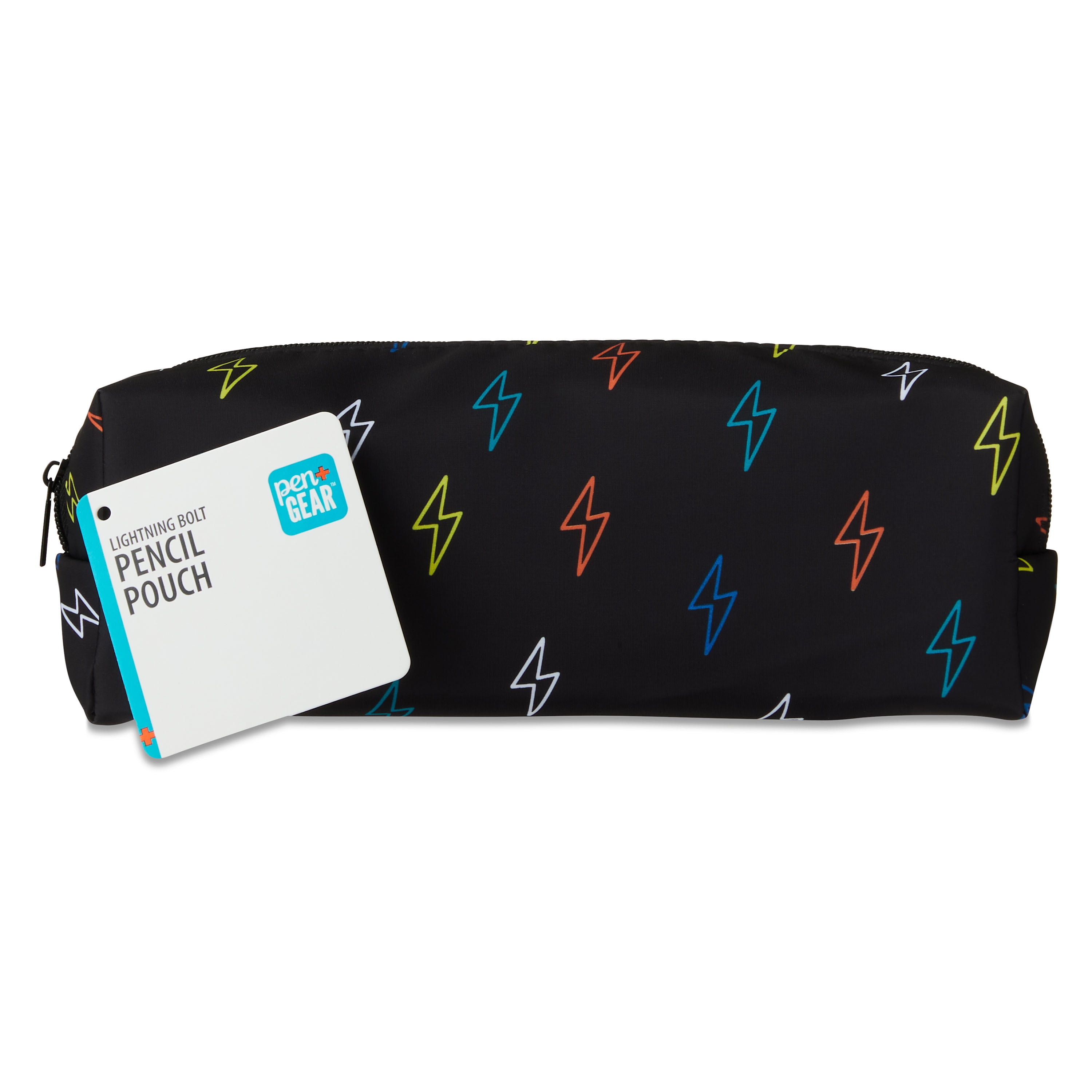 Pen+Gear, Zipper Pencil Pouch, Black Lightning