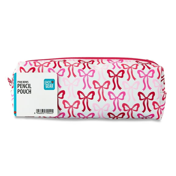 Pen+Gear Bows Pencil Pouch, Pink