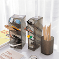 thumbnail image 1 of Pen Holder, 3 pcs Pencil Holders Desktop Pencil Holder, Desk Storage Organizer Container for Stationery and Desk Accessories, 1 of 7
