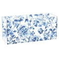 thumbnail image 1 of Pen Holder 4 Compartments Acrylic Pencil Cup Desktop Makeup Organizer Office Supplies Blue and White Porcelain Floral, 1 of 7