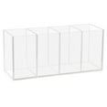 thumbnail image 1 of Pen Holder 4 Compartments Acrylic Pencil Cup Desktop Makeup Organizer Office Supplies White Paper Texture, 1 of 7