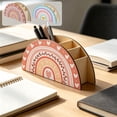 thumbnail image 1 of Pen Holder Boho Wooden, Rainbow Desk Organizer with Heart Designs, Multi-Slot Pencil Cup for Office Campus Room Decor by PALIFEUR, 1 of 7