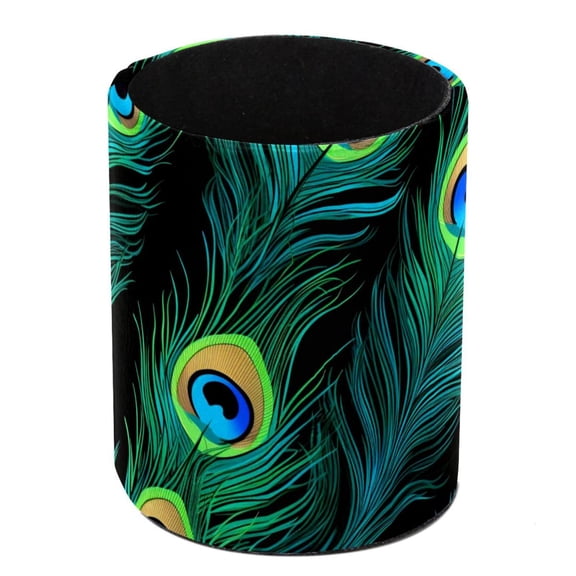 Pen Holder Cup Pencil Cup Holder for Office Peacock Feather Desk Organizer