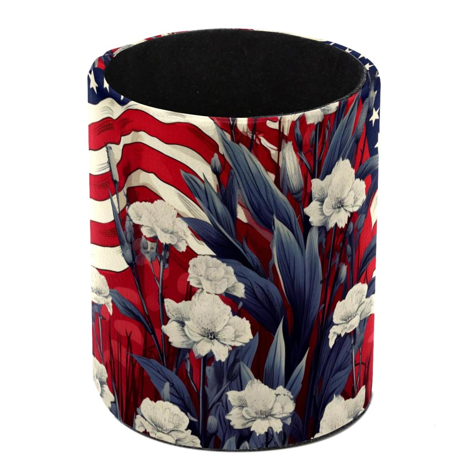 Pen Holder Cup for Desk, American Flag Plant Pencil Cup Holder for Desk ...