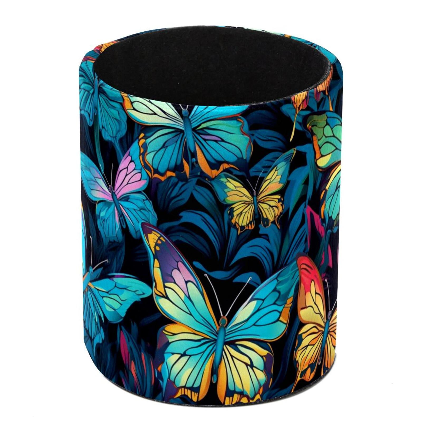 Pen Holder Cup for Desk, Colorful Butterfly Pencil Cup Holder for Desk ...