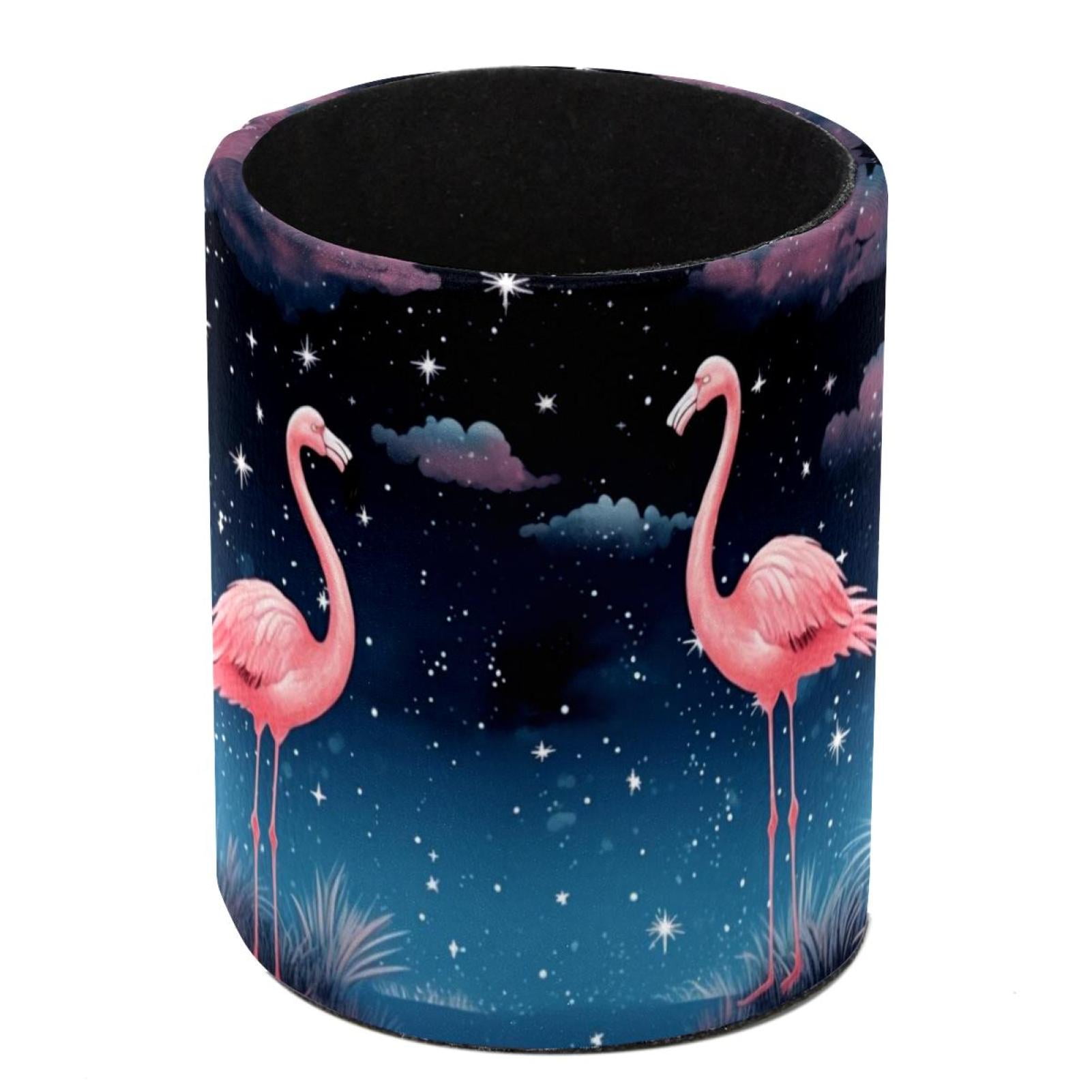 Pen Holder Cup for Desk, Starry Flamingos Pencil Cup Holder for Desk ...