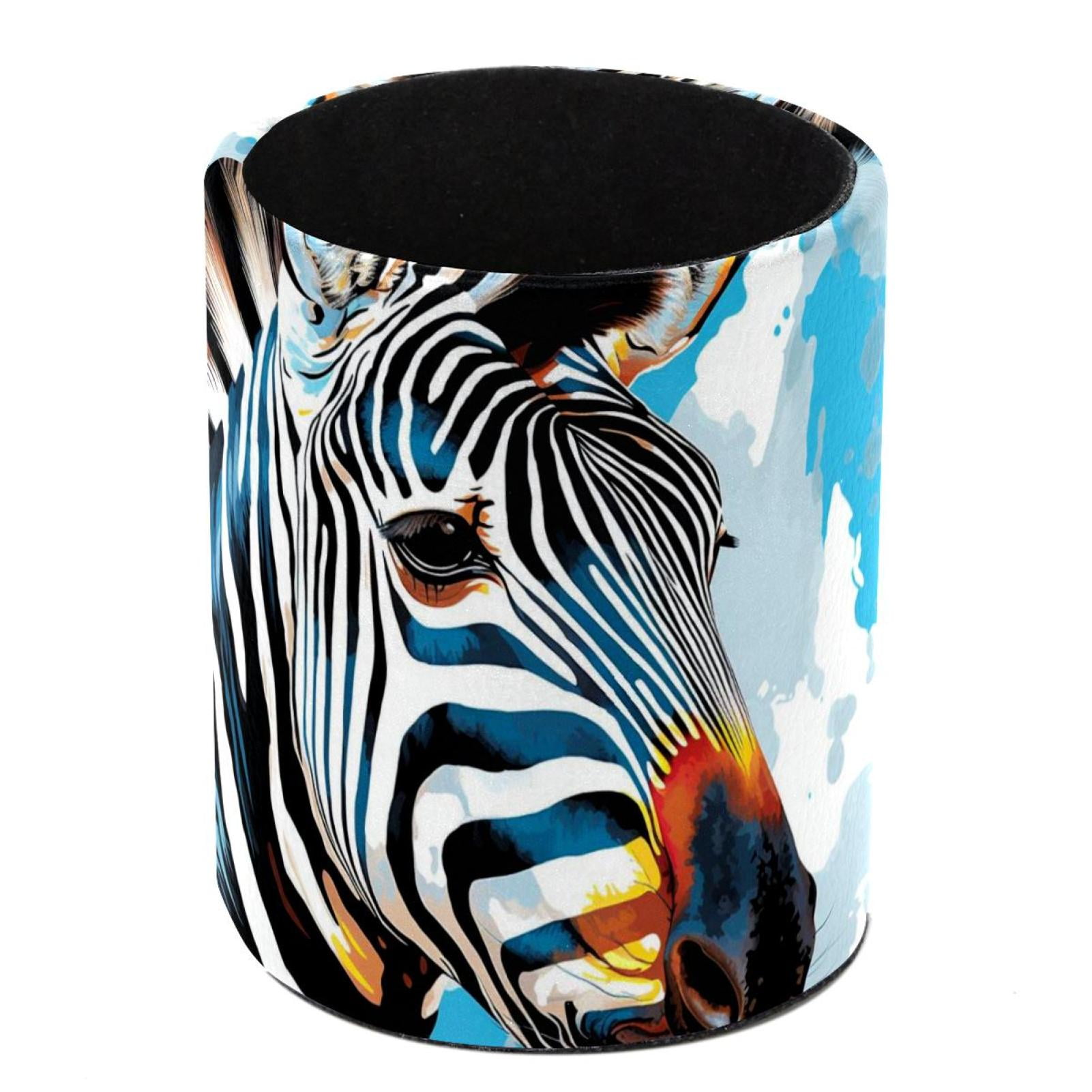 Pen Holder Cup for Desk, Zebra Pencil Cup Holder for Desk Office Pen ...