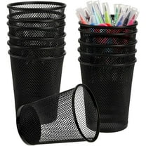 Pen Holder for Desk,Happon 12 Pack Black Mesh Pen Holder,Pencil Holder for Desk,Metal Pencil Cup, Round Pencil Holder,Makeup Brush Holders,Pen Organizer for Desk Office Home Bedroom