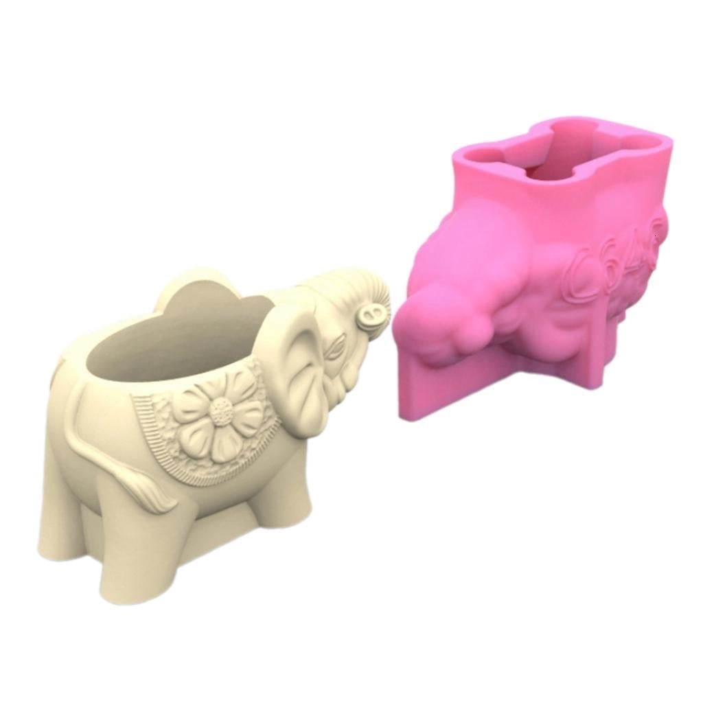 Pen Holder Flower Pots Silicone Molds Epoxy Resin Mold Elephant Shaped ...