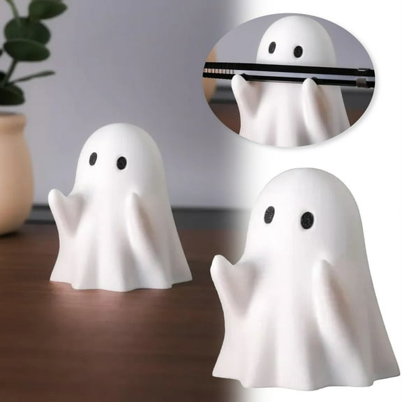 Pen Holder Ghost Ornament, Cute Halloween Pen Holder Desk Organizer Accessory For Home Desktop Decoration Adorable Halloween Decorations Desk Accessories, Desktop Ornament