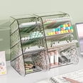 thumbnail image 1 of Pen Holder Organizer, Transparent Slant Plug Desktop Stationery Box for Office Supplies and Cosmetics, Multi-functional Undergraduate Desk Accessory Storage, Topliu, 1 of 6