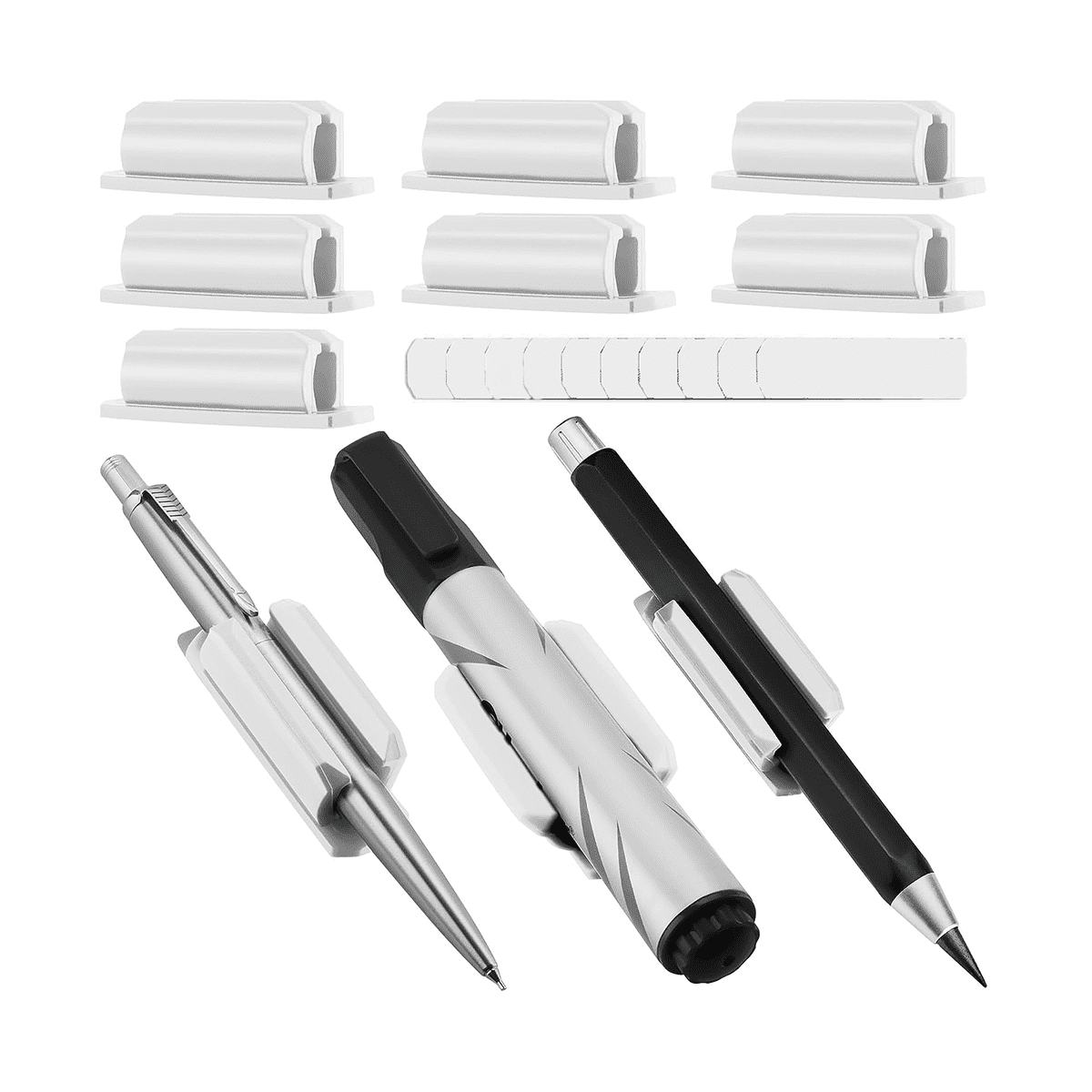Pen Holder Set of 10 Adhesive Silicone Pen Holder for Desk and Other