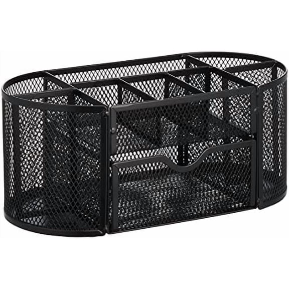 Pen Holder and Desk Organizer, Office Caddy Storage, Black, ‎9.25" x 4.53" x 3.94"