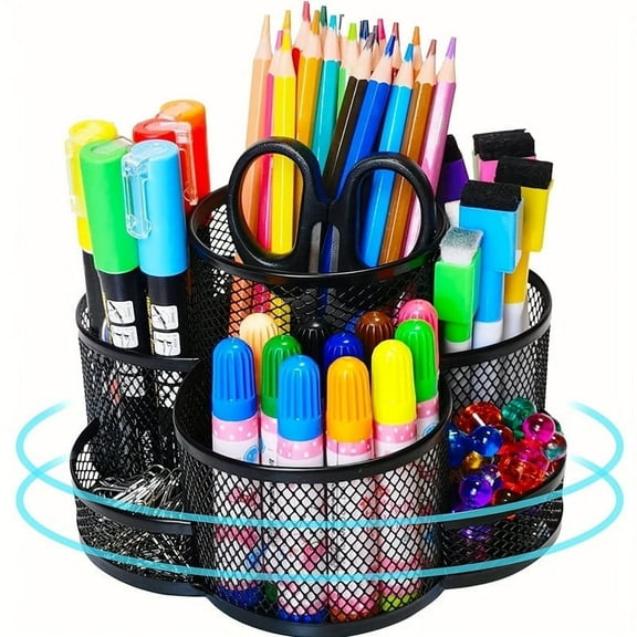 Pen Holder for Desk, 360 Rotating Pencil Holder, Cup Holder for Desk Office, Desk Organizers and Accessories