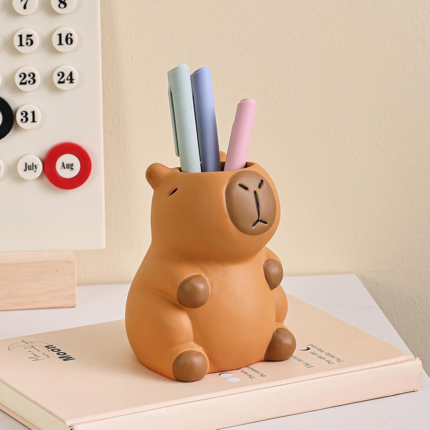 Pen Holder for Desk, Ceramic Capybara Cute Pencil Holder, Makeup Brush ...