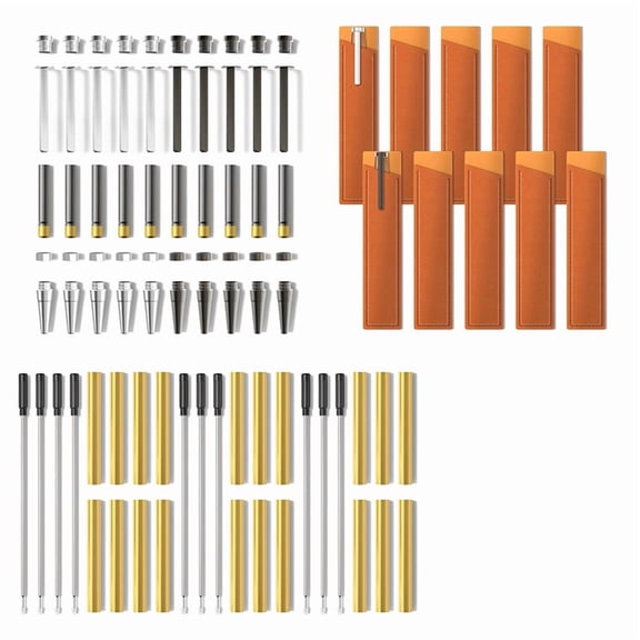 Pen Kits for Woodturning 10 Pack 10 Pen with Black Ink Ballpoint Craft Slimline Rollerball Turning Supplies Twist Set