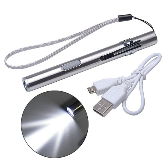 Pen Light Flashlight with USB Cable Rechargeable Small Bright Mini LED Penlights