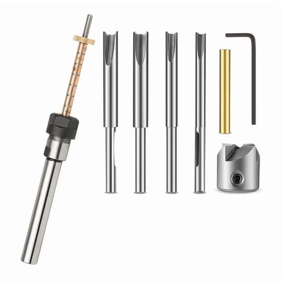 Pen Making Kit Pen Shaft and Pen Holder Trimming Set Wood Turning Mandrel for Making Pen Woodworking Lathe Accessories A,1set * pen turning kit,Silver