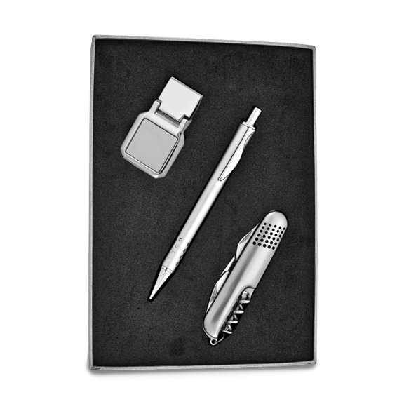 Pen Multi-function Knife and Square Money Clip 3-piece Gift Set Q-GM20723
