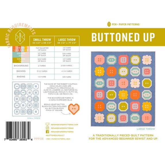 Pen & Paper Patterns Buttoned Up Pattern