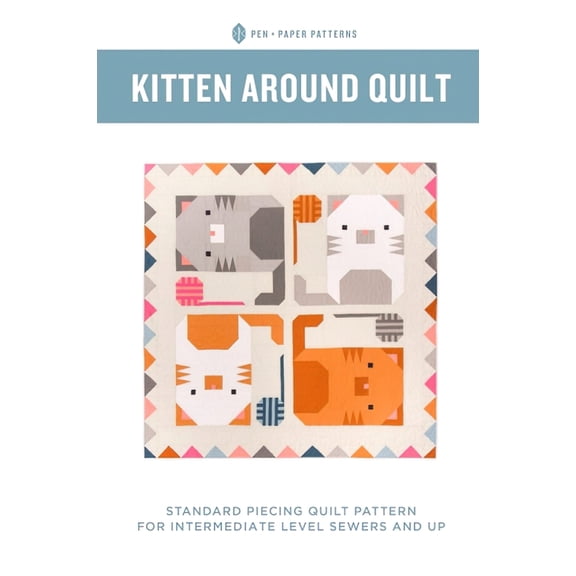 Pen + Paper Kitten Around Quilt Pattern PAP106 (Opt Fineline Glue Tips Set)