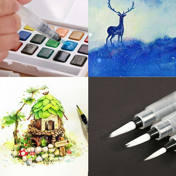Pen,Pen Brush Ink Drawing Pilot Pen 3PC Painting Refillable Water Watercolor Stationery