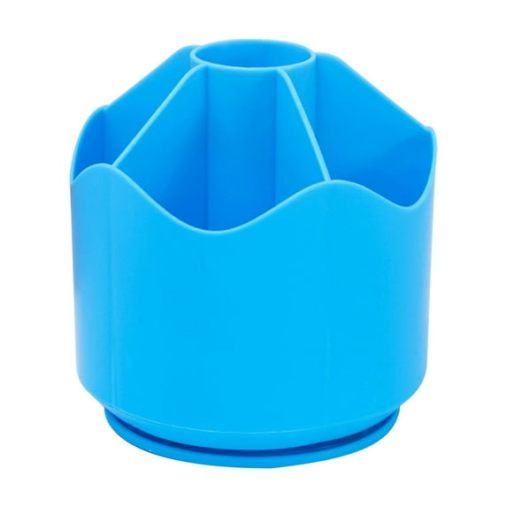 Pen Pencil Holder for Desk Organizer 360 Rotating, Pencil Holder for Desk, Office & Home, Cute Pencil Holders with 6 Slots, Pen Organizer for Desktop, Workspace Organizers(Blue,5x5x5.3")