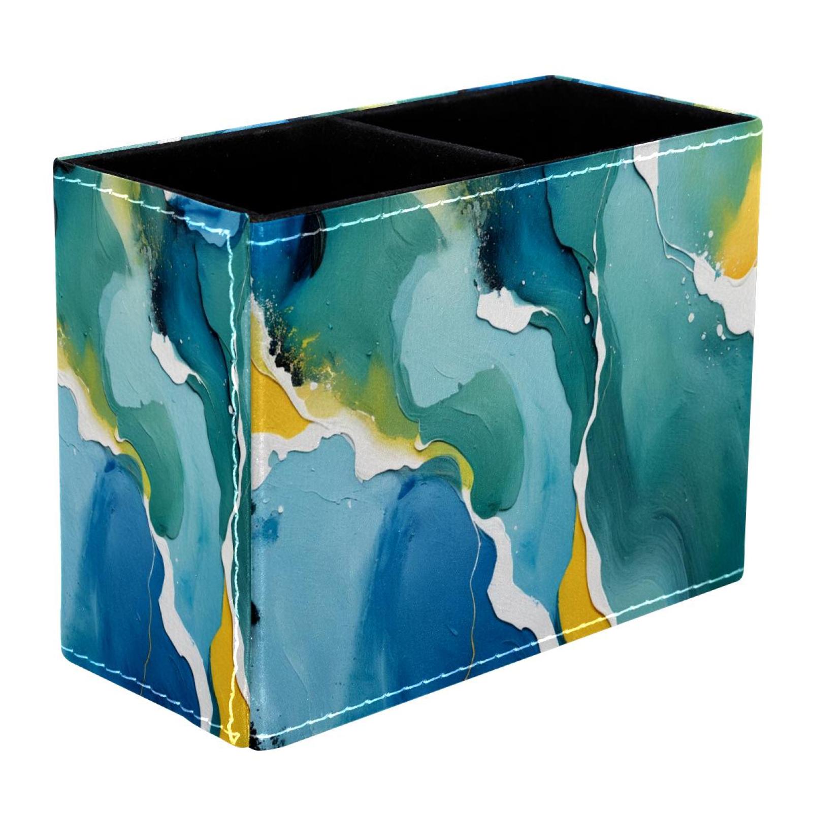 Pen Pencil Holder For Desk,marble Texture Modern Fluid Art Pen Cup 